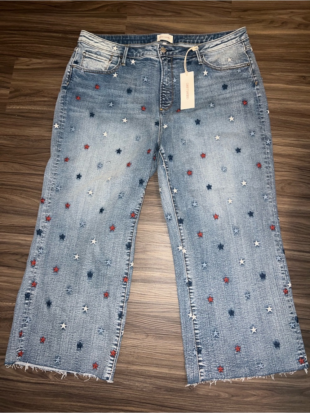 Driftwood Charlee Starry Eyed wide-leg cropped jeans